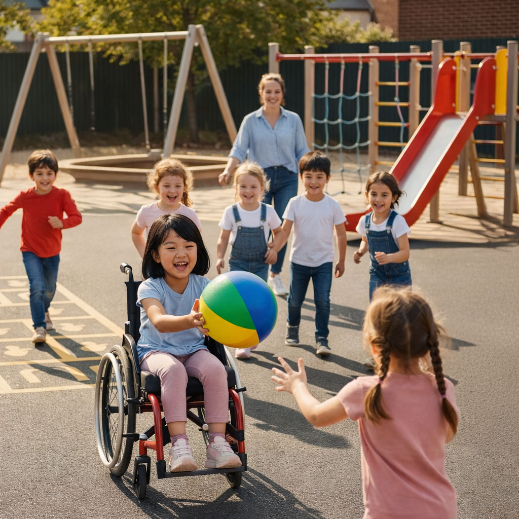 parque con niños jugando